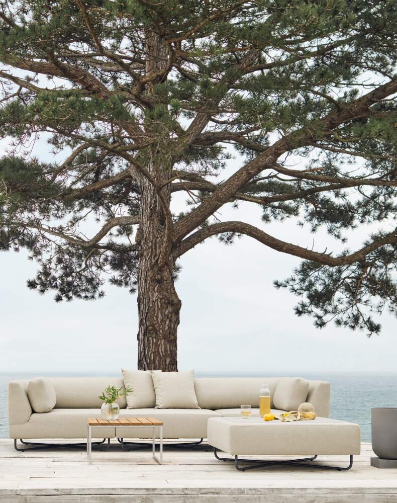 Orlando Garden Sofa 3 seater w. Chaise Longue Right Brezza sand DesignVille