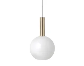 Collect Pendant High, brass / opal sphere
