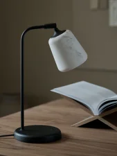 Material Table Lamp, white opal glass
