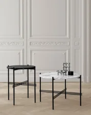 TS Side Table Ø80, white carrara marble