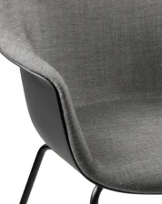 Bat Dining Chair Front Upholstered, black matt / PGB