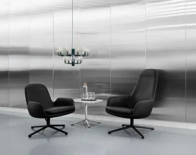 Era Lounge Chair High Steel, Ultra Leather