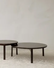 Passage Lounge Table Ø90, dark lacquered oak