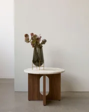 Androgyne Side Table, walnut / Kunis Breccia Sand