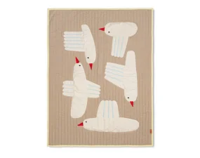 Bird Quilted Blanket, sand