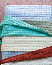 Mega Dot Organic Plaid 235x245, ivory
