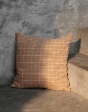 Brown Cotton Cushion Check