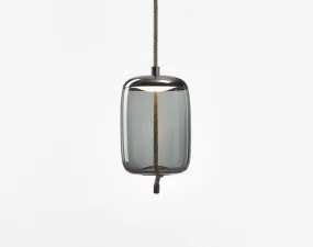 Knot Small Cilindro PC1034 Pendant Lamp, smoke grey / black chrome
