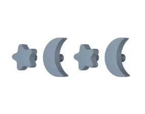 Stars & Moons Hooks, blue