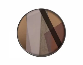 Angle Glass Tray Round L, pinot