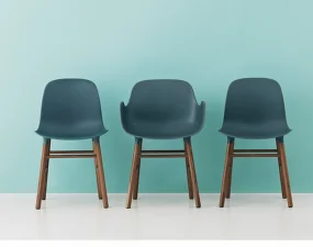 Form Armchair Walnut, red