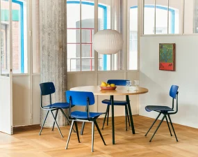 Loop Stand Table Round Ø120, oak/deep blue