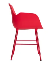 Form Armchair Steel, bright red/bright red