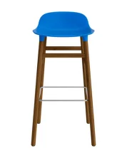 Form Bar Chair 75 cm Walnut, bright blue
