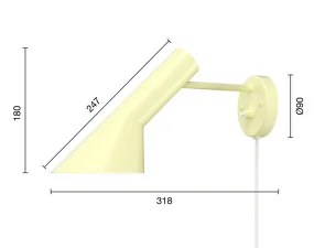 AJ Wall Lamp, soft lemon