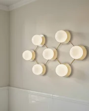 Liila 7 Wall/Ceiling Light, nordic gold/opal