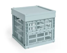 Colour Crate Lid Plastic Cube/Medium Square, dusty blue