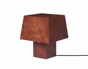 Burl Table Lamp, dark stained burl