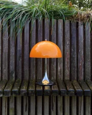 Panthella 250 Portable Lamp, chrome original opal orange