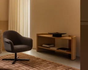 Crescent Shelving Low, oak