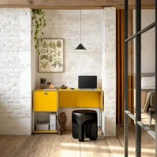 USM Haller Home Office Desk B21, golden yellow