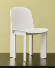 Chisel 65 Chair, cream white lacquered beech