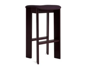 Chisel 30 Bar Stool H75, dark bordeaux lacquered beech / Turf burgundy