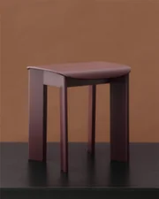 Chisel 10 Stool, dark bordeaux lacquered beech