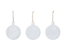 Flurry Glass Baubles L Set of 3, white