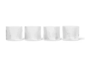 Ripple Low Glasses Set of 4, clear