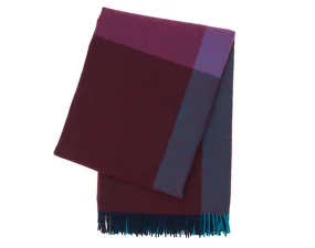 Colour Block Blanket, blue & bordeaux