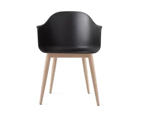 Harbour Dining Chair Wooden Base, black / natural oak