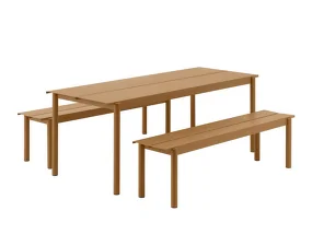 Linear Steel Table 200 cm, burnt orange