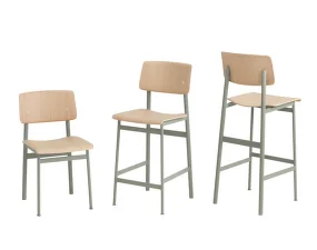 Loft Counter Stool 65 cm, dusty green/oak