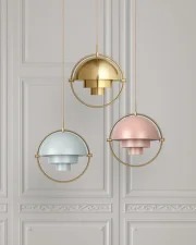 Multi-Lite Pendant Small, white/brass
