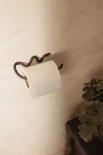 Curvature Toilet Paper Holder, black brass