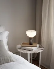 Kizu Portable Table Lamp, Gris du Marais marble