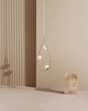 Pearls 80 Pendant, brushed brass