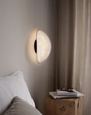 Tense Wall Lamp, black base/white tyvek