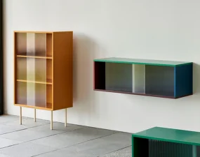 Colour Cabinet Floor w. Glass Doors M, multi