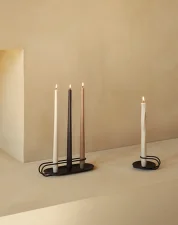 Clip Candle Holder Table 3-arm, black