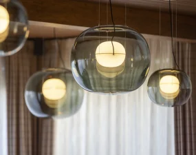 Big One Large PC1336 Pendant Lamp, smoke grey / triplex opal