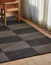 Check Rug 170x240 cm, black