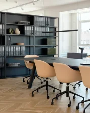 Boa Table 420x128x75 cm, charcoal / black oak