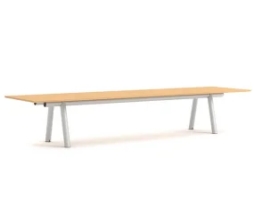 Boa Table 420x128x75 cm, metallic grey / oak