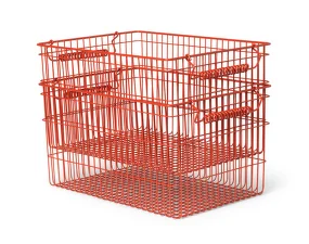 Cala Stackable Baskets, set of 2, poppy red