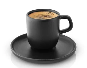 Nordic Kitchen Espresso Cup with Saucer, black