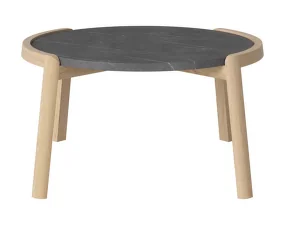 Mix Coffee Table Ø65, white oiled oak/pietra grey marble