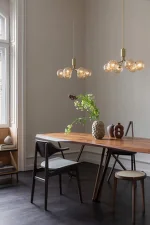 Apiales 6 Pendant, brushed brass/optic gold