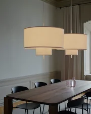 Margin Pendant Lamp Ø70, white canvas